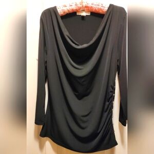 Michael kors large drape neck long sleeve blouse